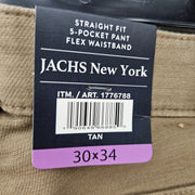 JACHS NEW YORK MEN'S 30X34 TAN MIDE WEIGHT 5 POCKET STRETCH PANT NWT
