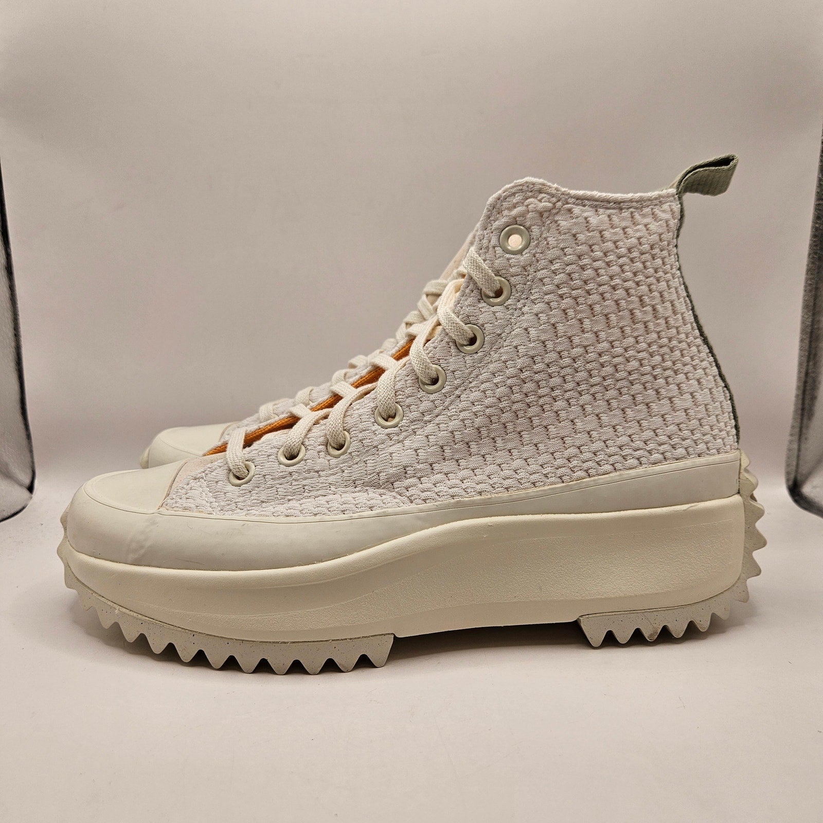 CONVERSE WOMEN'S 9.5 RUN STAR HIKE PLATFORM CREAM ORANGE HI SNKR A03838C NWOB