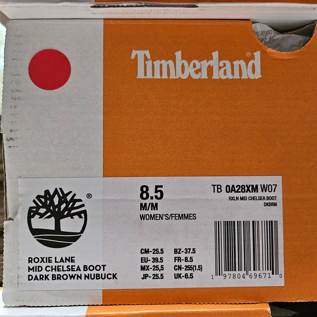 TIMBERLAND WOMEN'S 8.5 ROXIE LANE MID CHELSEA BOOT DK BROWN NUBUCK NIB