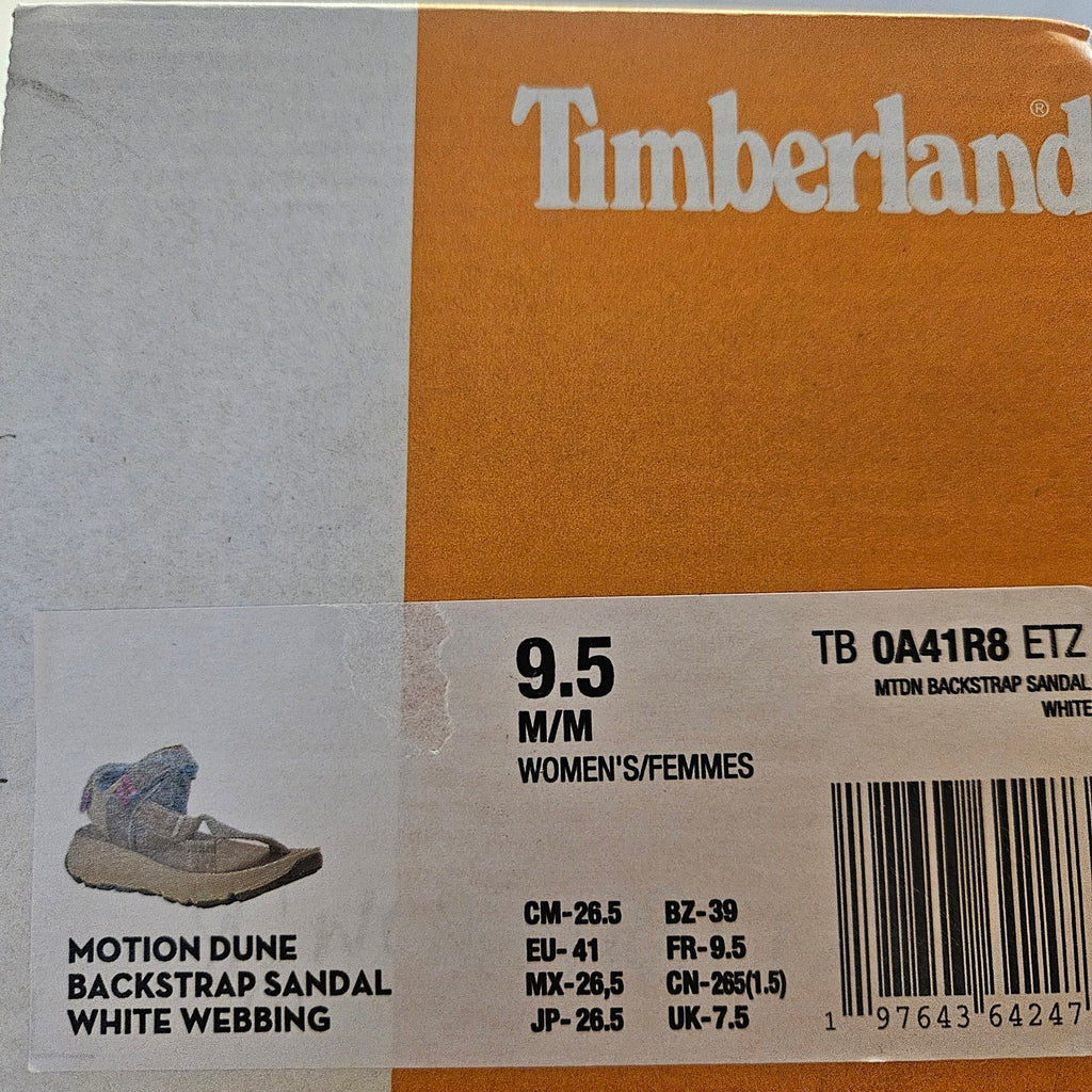TIMBERLAND WOMEN'S 9.5 MOTION DUNE BACKSTRAP SANDAL WHITE WEBBING NIB