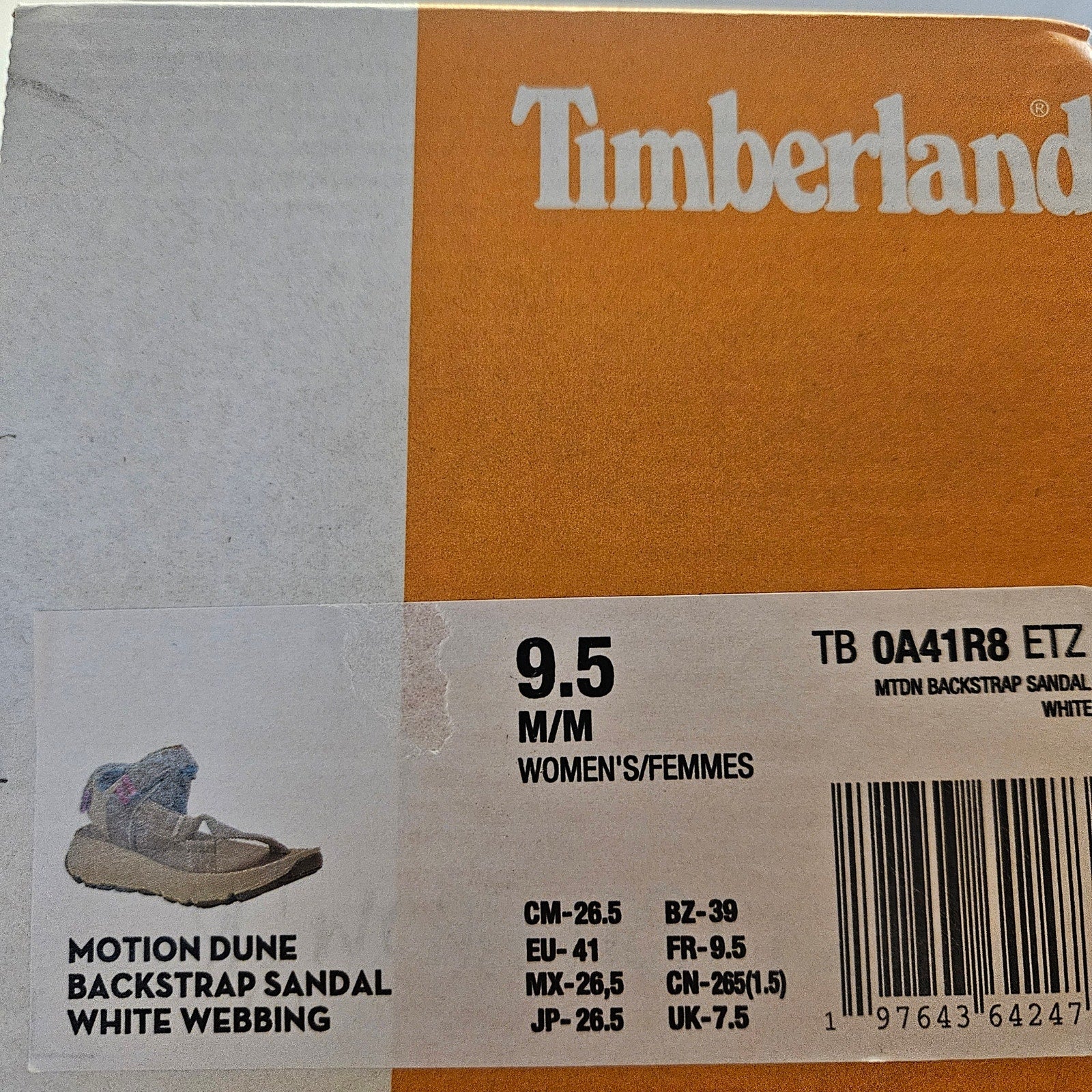TIMBERLAND WOMEN'S 9.5 MOTION DUNE BACKSTRAP SANDAL WHITE WEBBING NIB