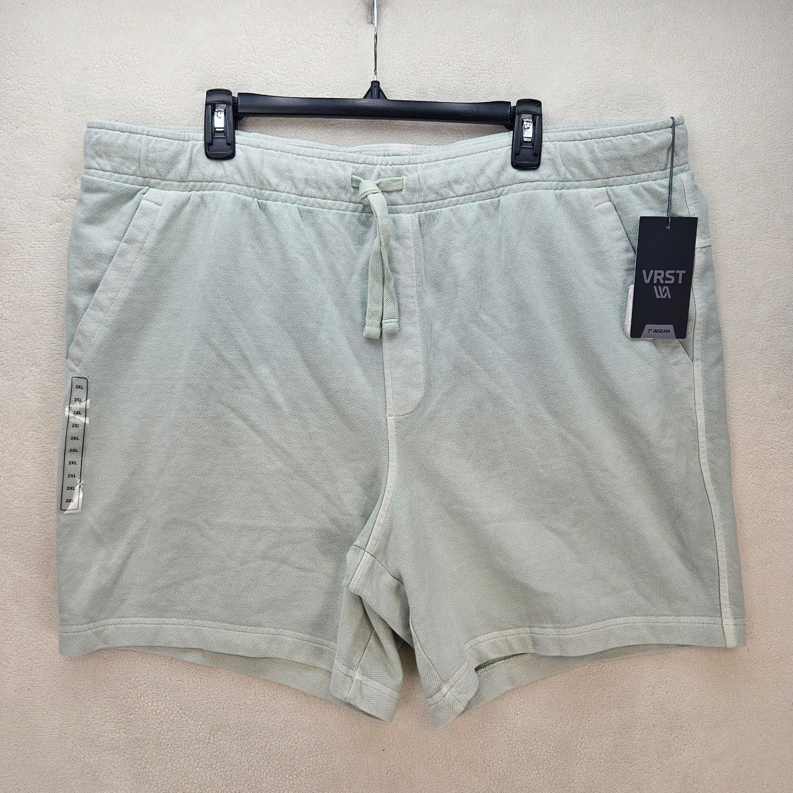 VRST MEN'S XXL WASHED TWILL TERRY SIMPLE SHORT MUTED MINT NWT