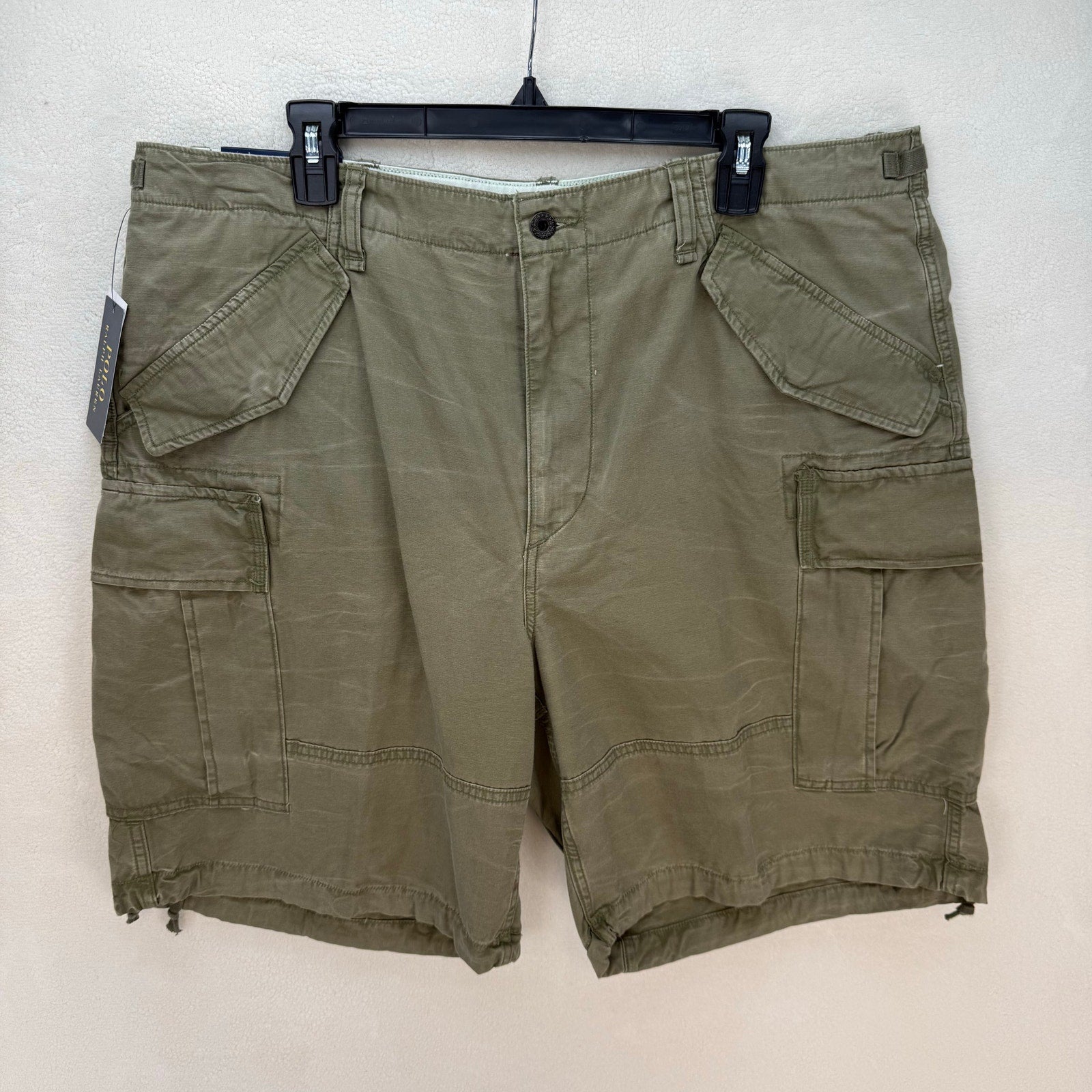 POLO RALPH LAUREN SIZE 42 UTILITY SURPLUS CHINO CARGO SHORTS OLIVE