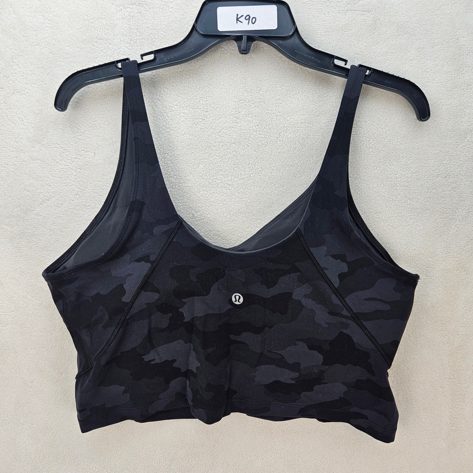 LULULEMON WOMEN'S 14 ALIGN TANK TOP LIGHT SUPPORT A/B CUP BLACK CAMO