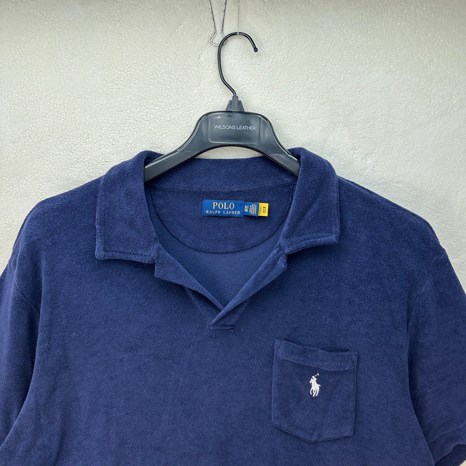 POLO RALPH LAUREN Men's XLT Navy Pocket Polo Terry Toweling