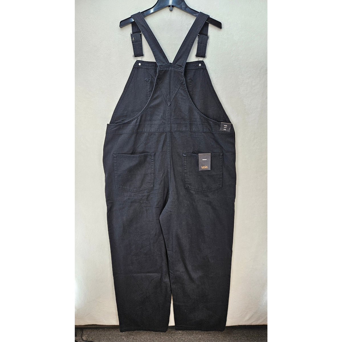 VANS WOMEN'S XXL BLACK OVERALL SIRELLE BLACK COTTON RELAXED FIT