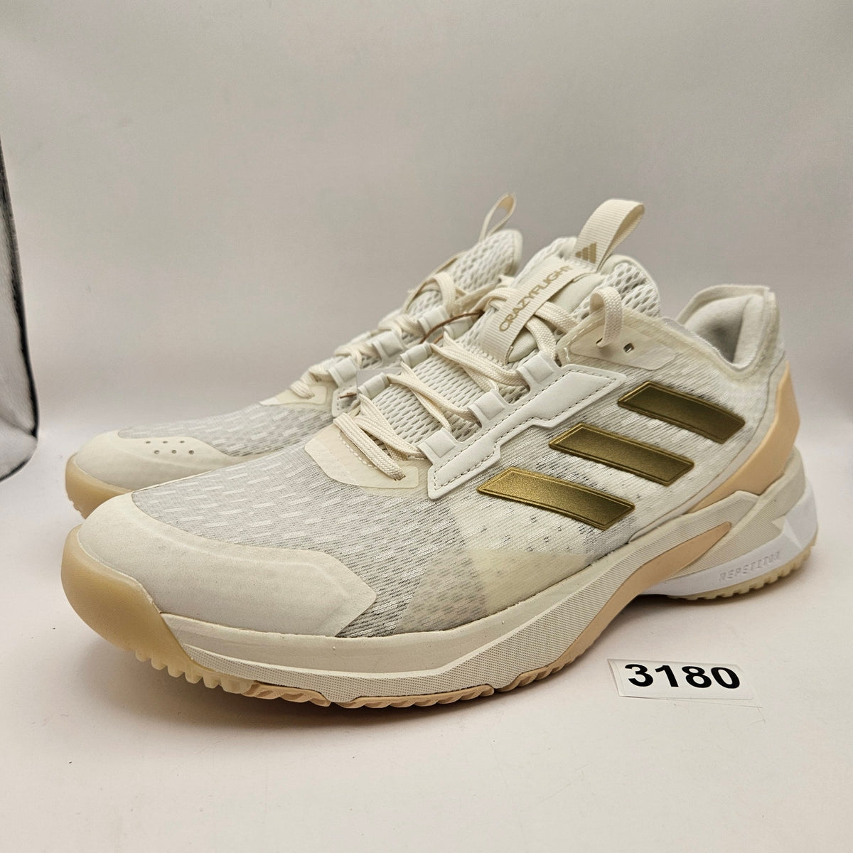 ADIDAS WOMEN'S 9 ADIZERO UBERSONIC 5 TENNIS SHOES WHITE GOLD NWOB