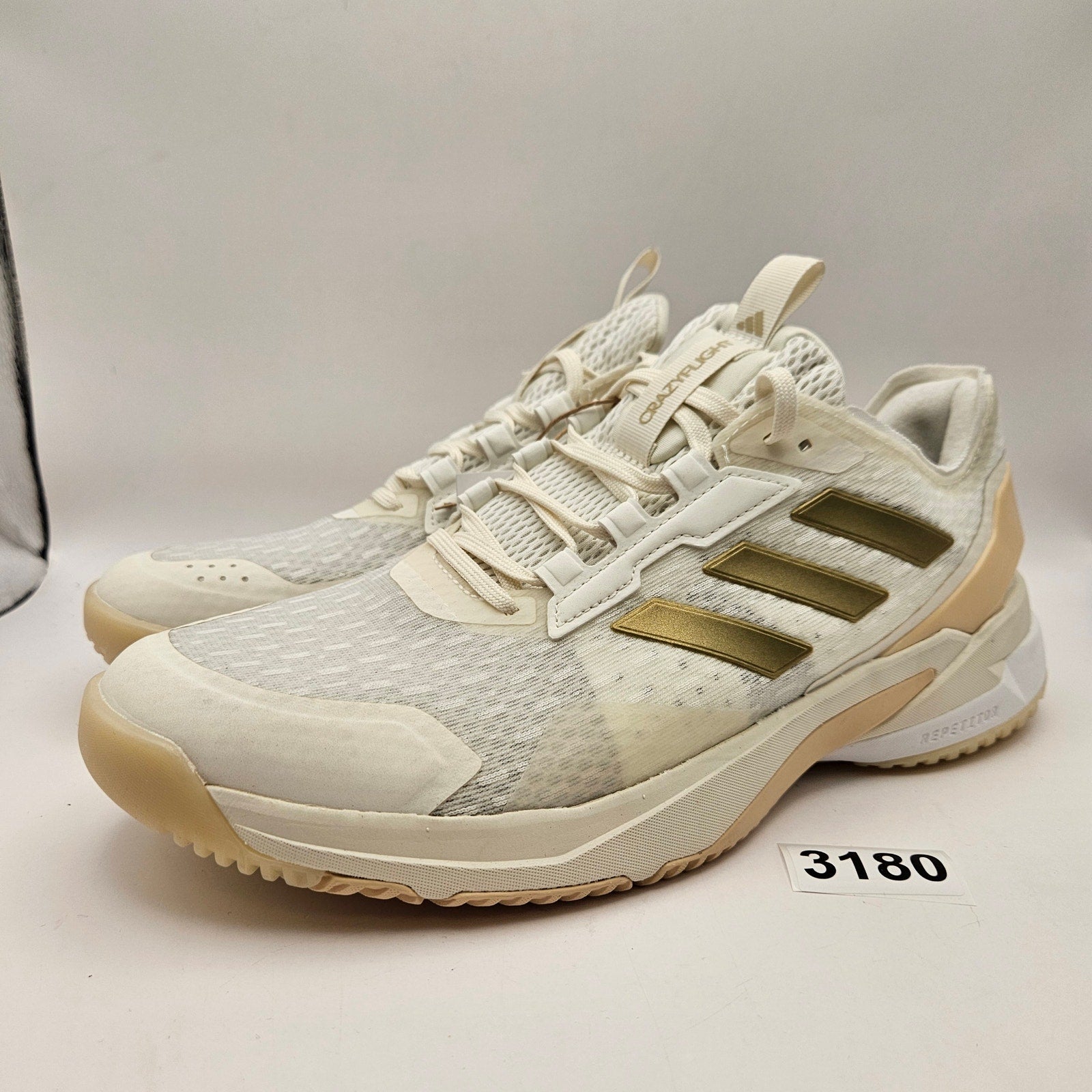 ADIDAS WOMEN'S 9 ADIZERO UBERSONIC 5 TENNIS SHOES WHITE GOLD NWOB