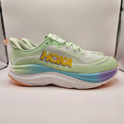 HOKA MEN'S 12.5 LUNA MOTH WHITE SKYFLOW RUNNING SHOES 1155111 LHW GREEN RAINBOW