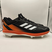 ADIDAS MEN'S 15 ICON 7 METAL BASEBALL CLEATS BLACK ORANGE LOW S23857