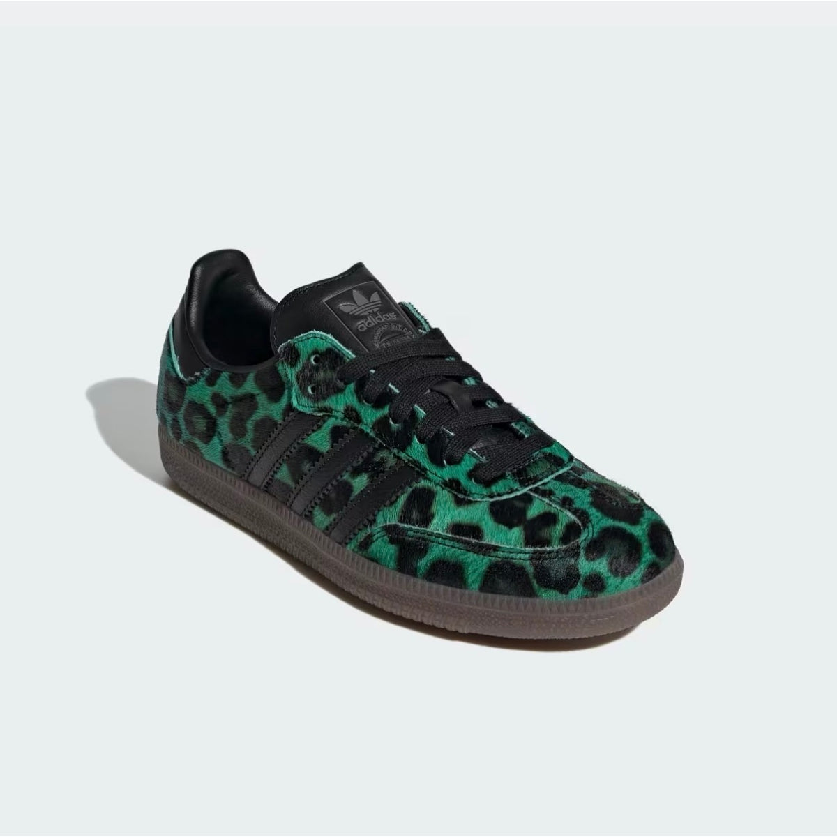 ADIDAS ORIGINALS WOMEN'S 8.5 SAMBA OG LEOPARD SEMI SCREAMING GREEN HQ9374 NWOB