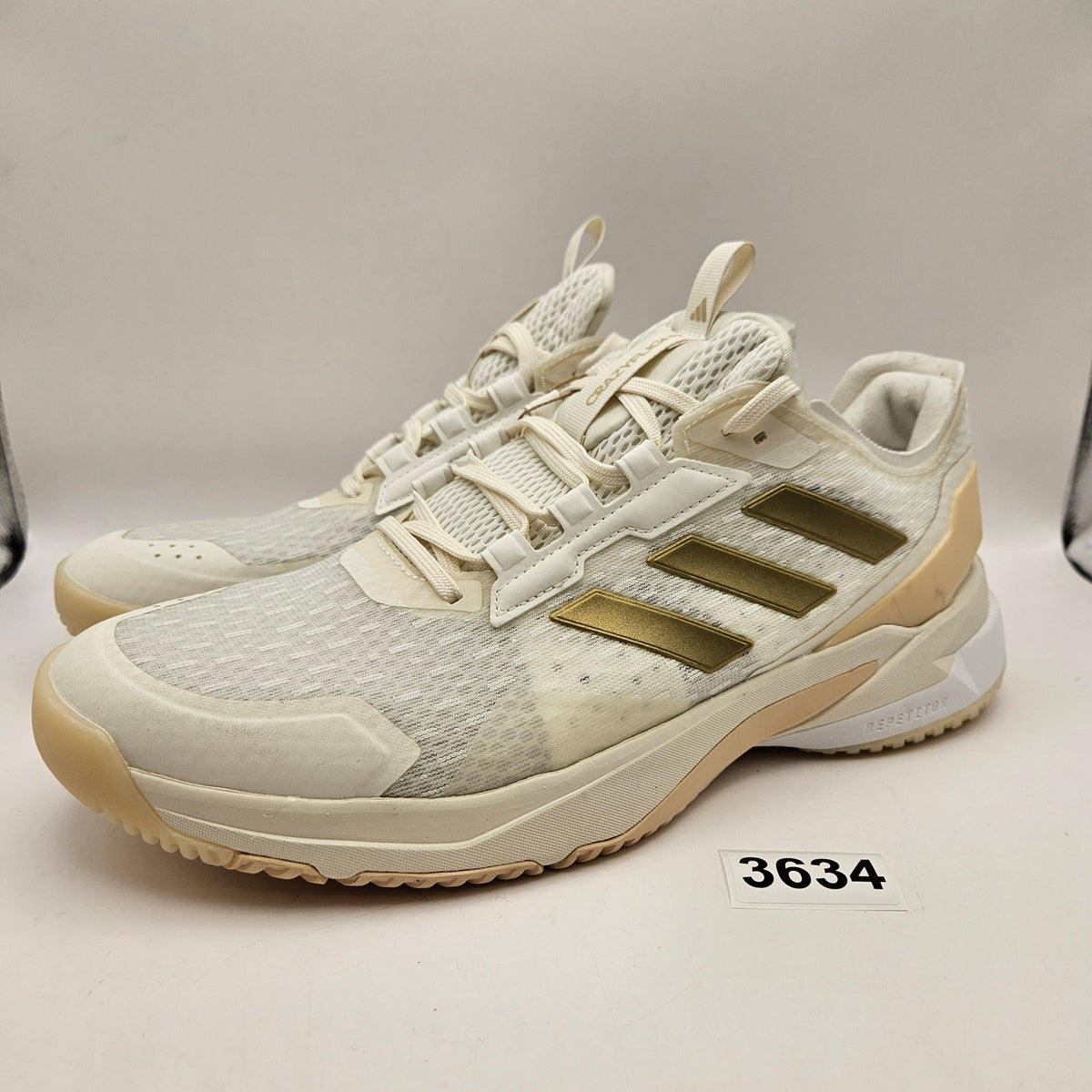ADIDAS CRAZYFLIGHT 6 WOMEN'S 9.5 INDOOR VOLLEYBALL SHOES WHT GOLD HP7026 NWOB
