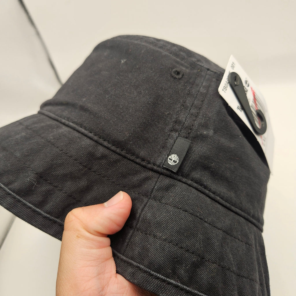 TIMBERLAND UNISEX L/XL FISHERMAN HAT BLACK SMALL LOGO NWT TB0A62YT001