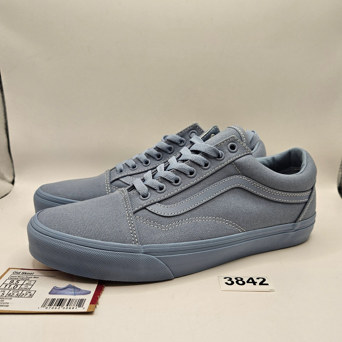 VANS MEN'S 9.5 OLD SKOOL PASTEL MONO DUSTY BLUE LOW TOP SNEAKER NWOB
