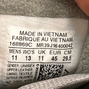 CONVERSE Mens' 11 All Star Hi Top Leather Sneaker Gray Winterized 168869C
