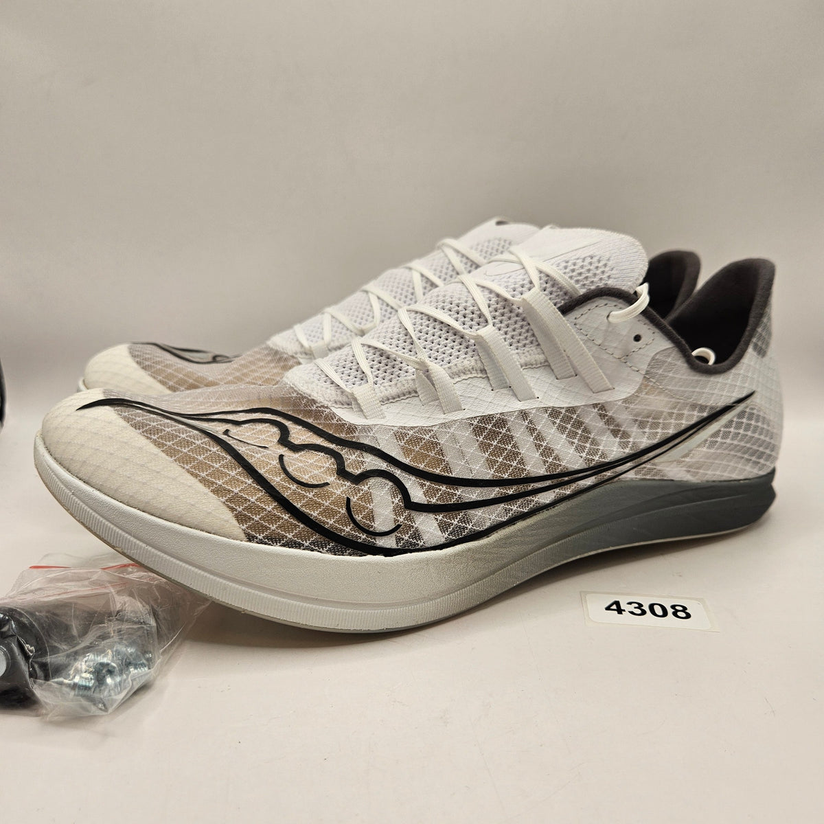 SAUCONY MEN'S 12 TERMINAL WHITE CARBON TRACK SPIKES S29101-10