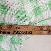 UO OUT FROM UNDER WOMEN'S LARGE FISHNET SHACKET NWT GREEN WHITE GINGHAM