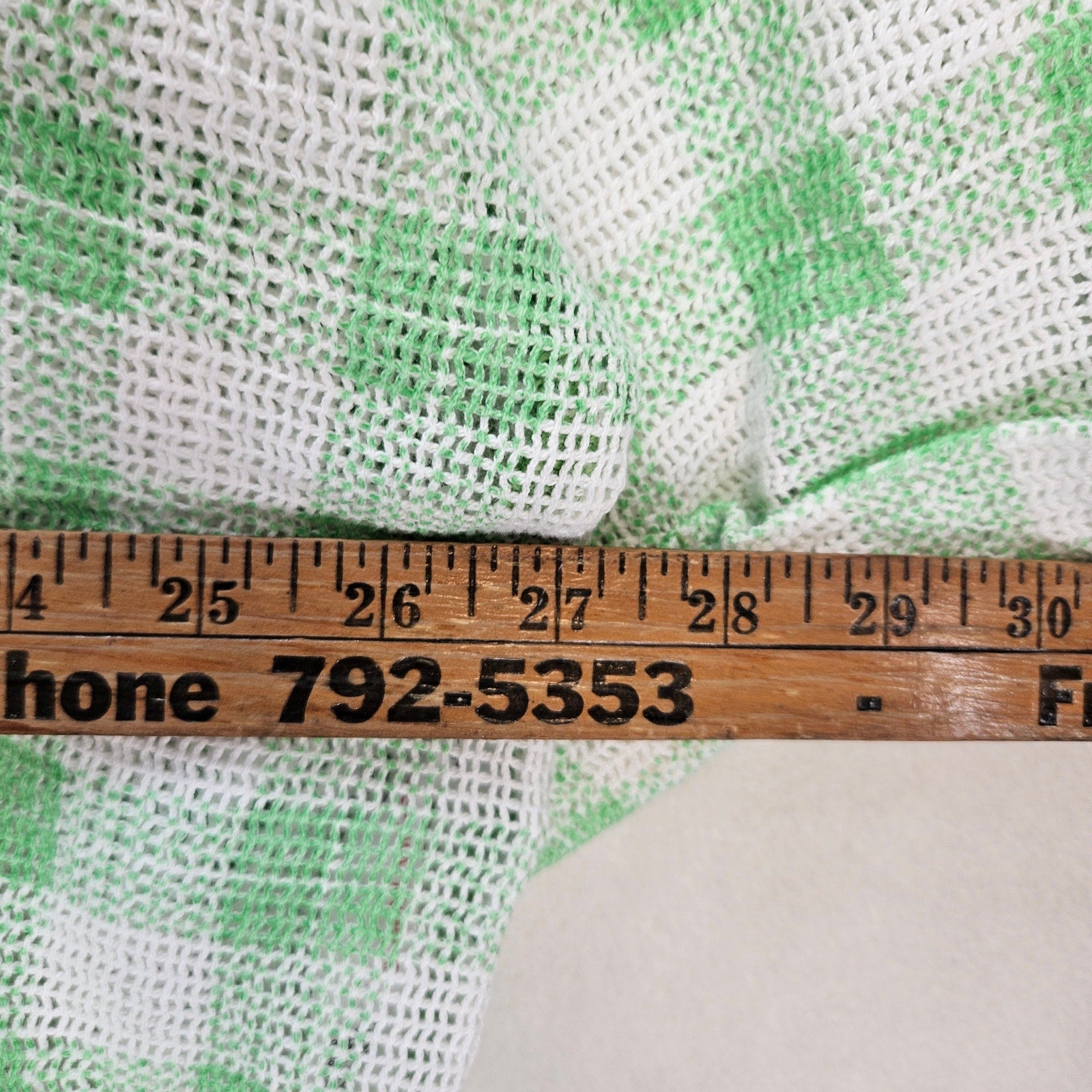 UO OUT FROM UNDER WOMEN'S LARGE FISHNET SHACKET NWT GREEN WHITE GINGHAM