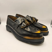 DR MARTENS MEN'S 8 ADRIAN TASSEL ARCADIA RUB OFF PREM. LOAFERS BLACK/YELLOW NWOB