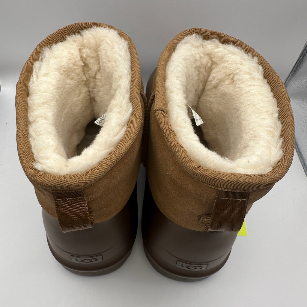 UGG Men's 10 Women's 11 CLASSIC MINI PUMPED MOLDED CHESTNUT SUEDE