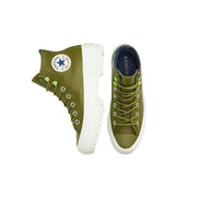 CONVERSE WOMEN'S 10.5 CHUCK TAYLOR ALL STAR GTX LUGGED LEATHER DARK MOSS GREEN