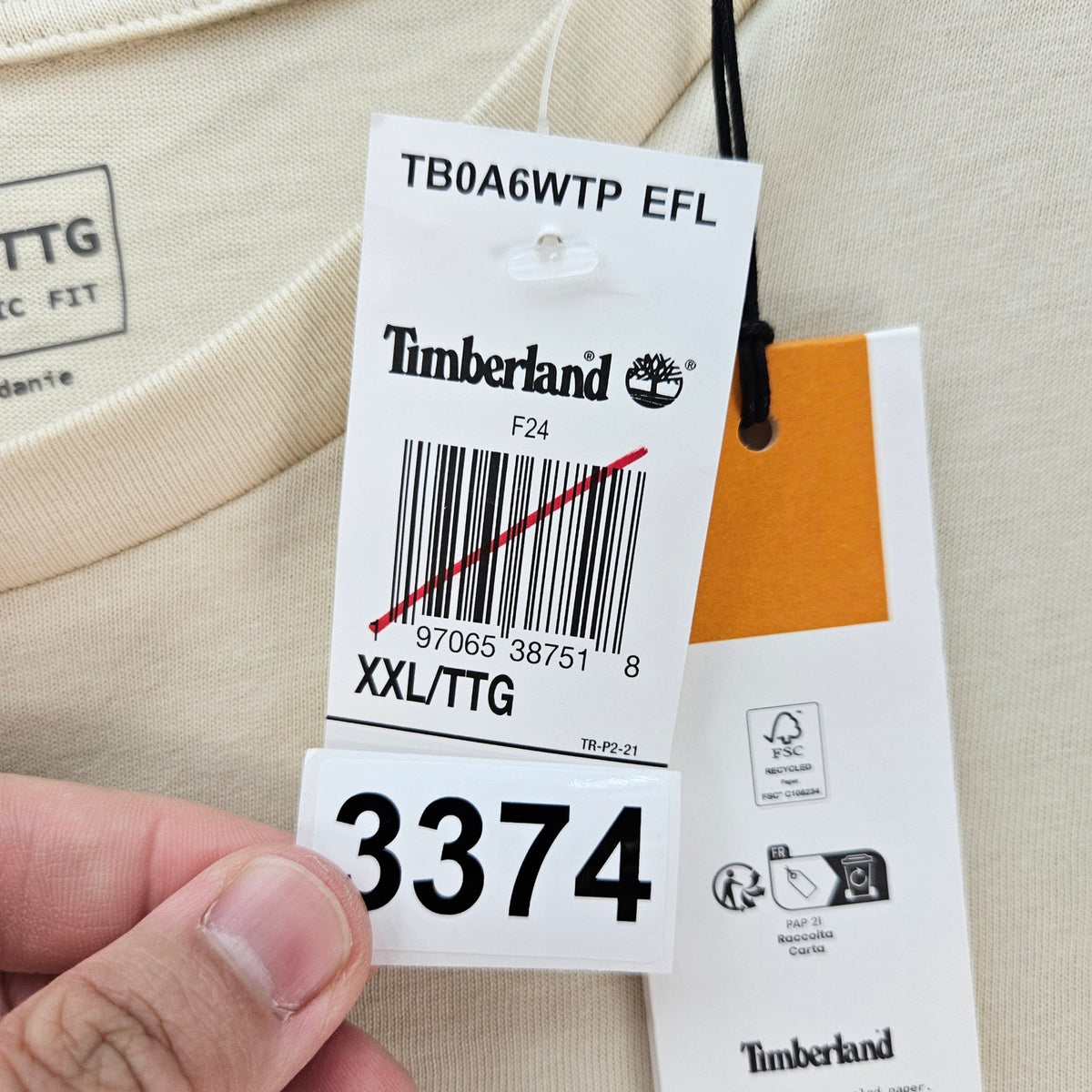 TIMBERLAND MEN'S XXL MADE FOR WORKING HANDS LONG SLEEVE GRAPHIC TSHIRT NWT CREAM