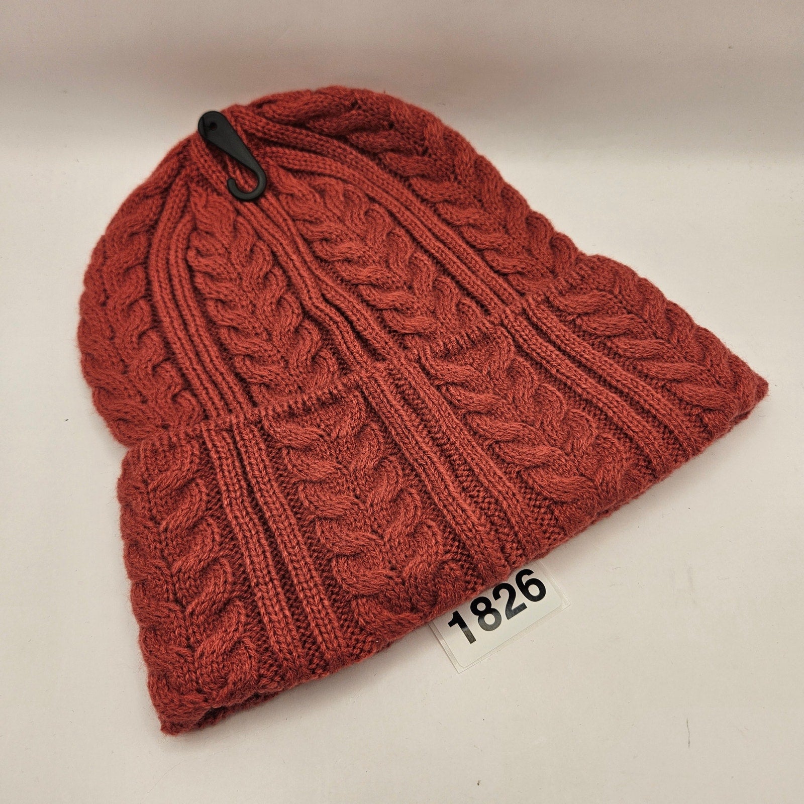 TIMBERLAND WOMEN'S OS BEANIE LEATHER WHEAT LOGO NWT HAWTHORN RED