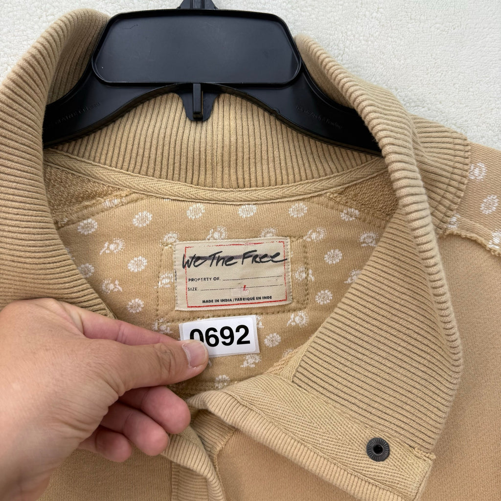 FREE PEOPLE WOMEN'S LARGE HERITAGE OVERSIZED JACKET LIGHT MOCHA