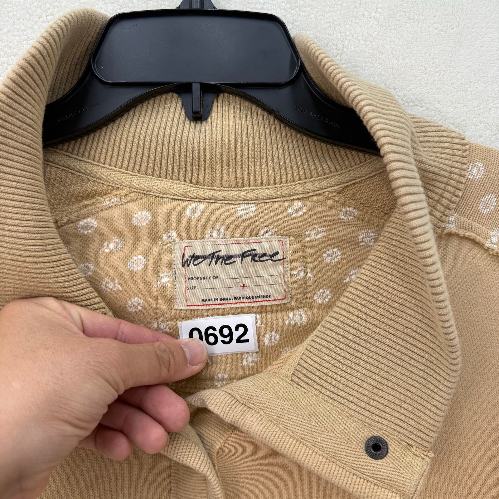 FREE PEOPLE WOMEN'S LARGE HERITAGE OVERSIZED JACKET LIGHT MOCHA