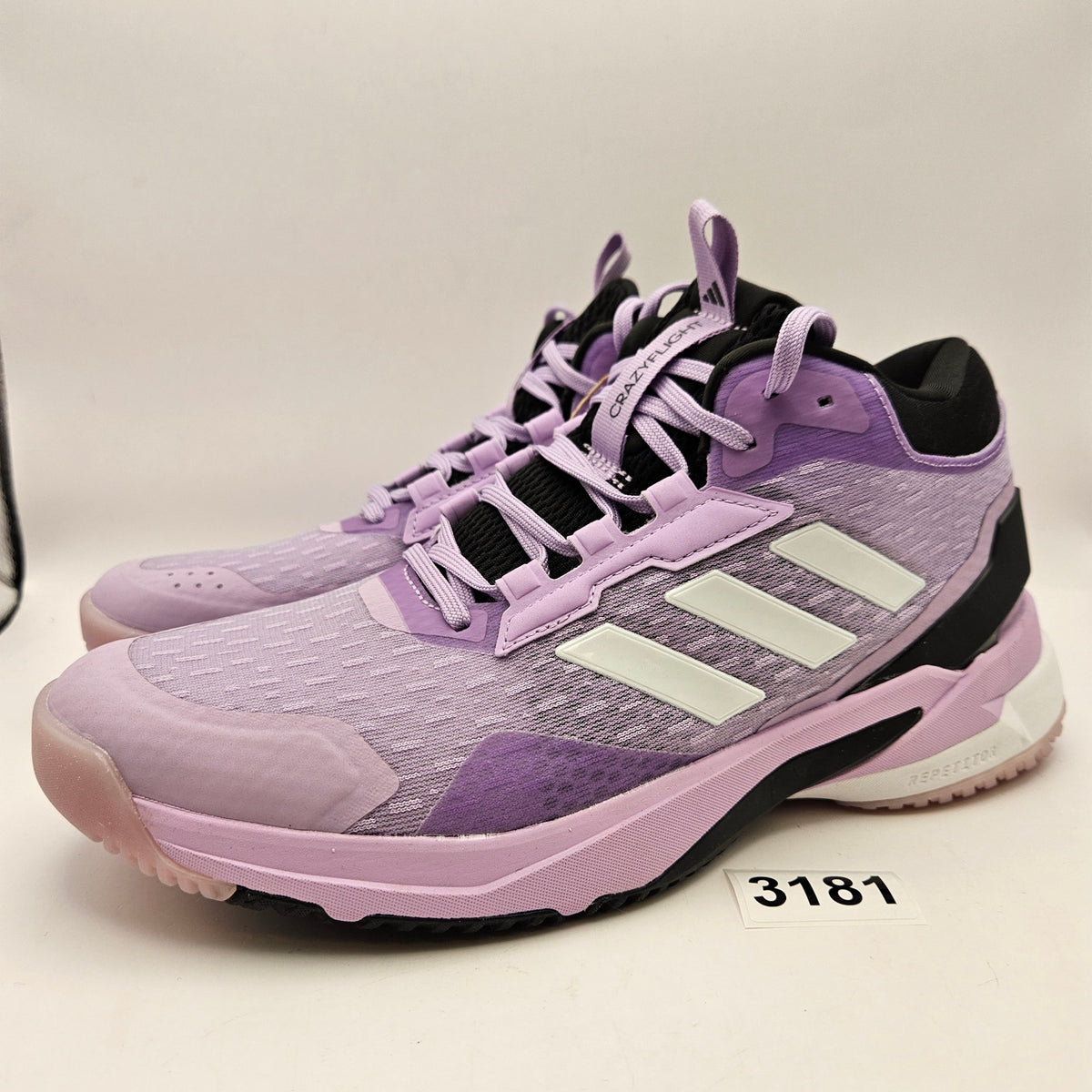 ADIDAS WOMEN'S 8.5 CRAZYFLIGHT MID VOLLEYBALL SHOES LAVENDER WHITE NWOB
