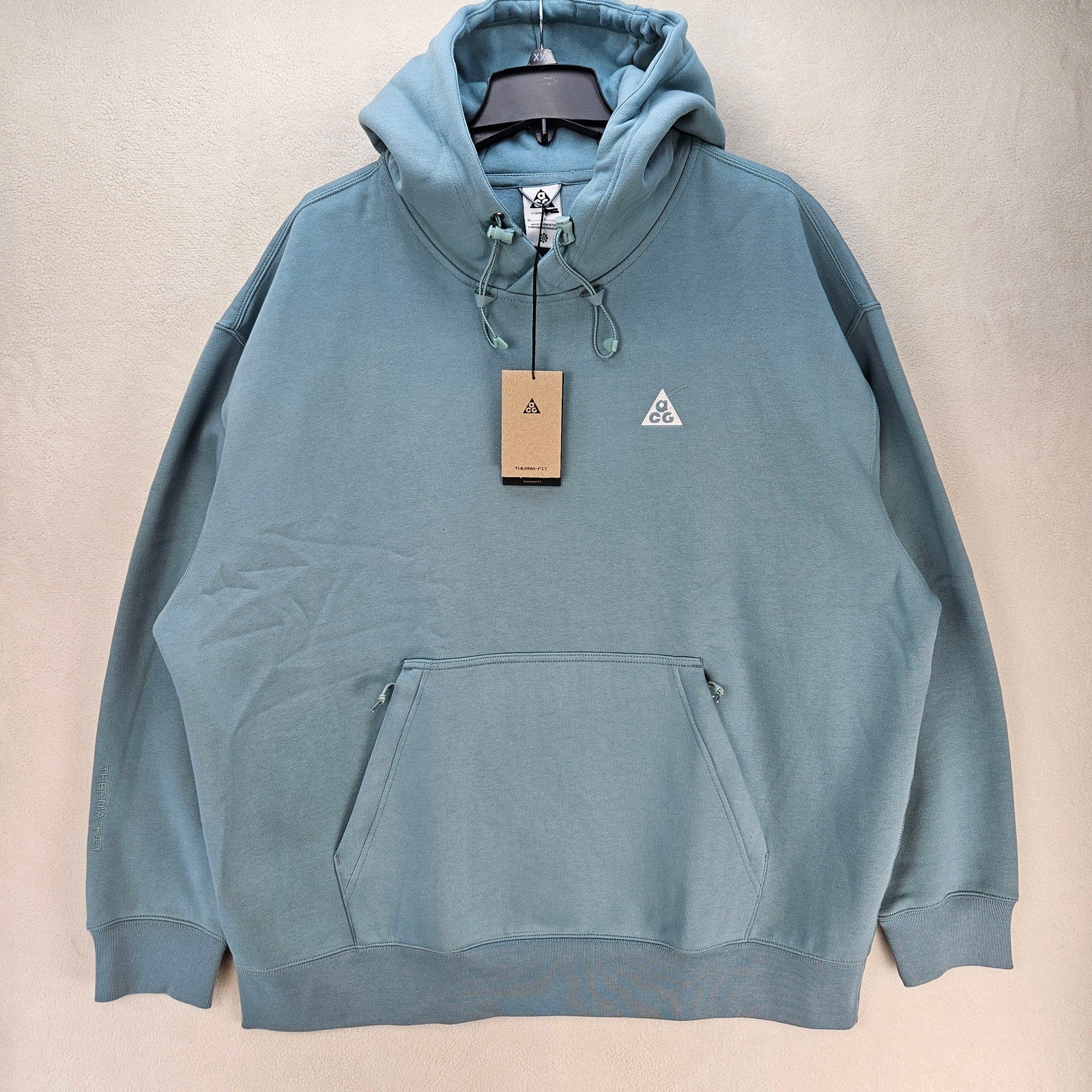 NIKE ACG MEN XL THERMA HOODIE PULLOVER CANNON CLAY GREEN TUFF FLEECE DZ3392-017