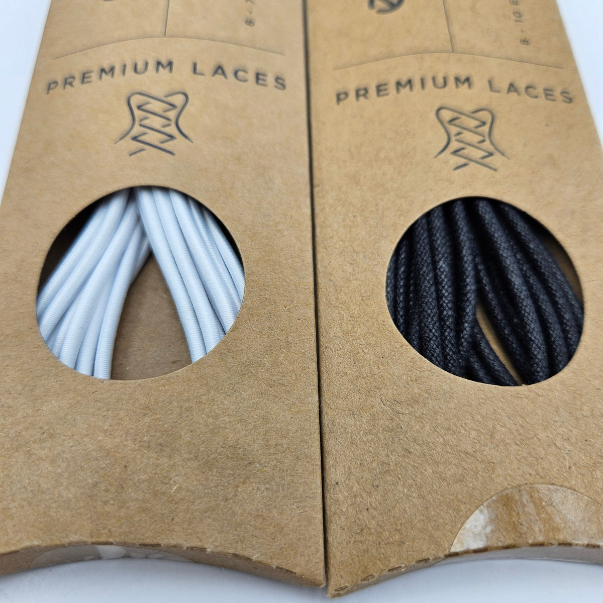 LOT OF 5 - ECCO PREMIUM LACES 100/120/150CM BLACK/MARINE/WHITE ROUND NIB 5 PAIRS