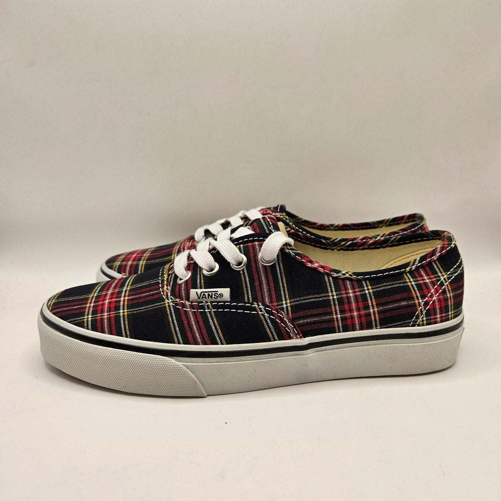 VANS WOMEN'S 7 AUTHENTIC LOW TOP SNEAKER PLAID NAVY NIB VN000EGABX9