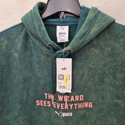 PUMA MEN'S MEDIUM WICKED GRAPHIC PRINT PULLOVER HOODIE ACID GREEN 636684-60