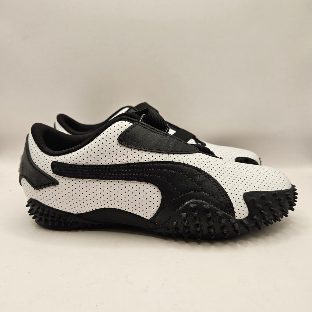 PUMA MOSTRO MEN'S 7 PERFORATED LEATHER PACK SNEAKERS WHITE BLACK 397331-01