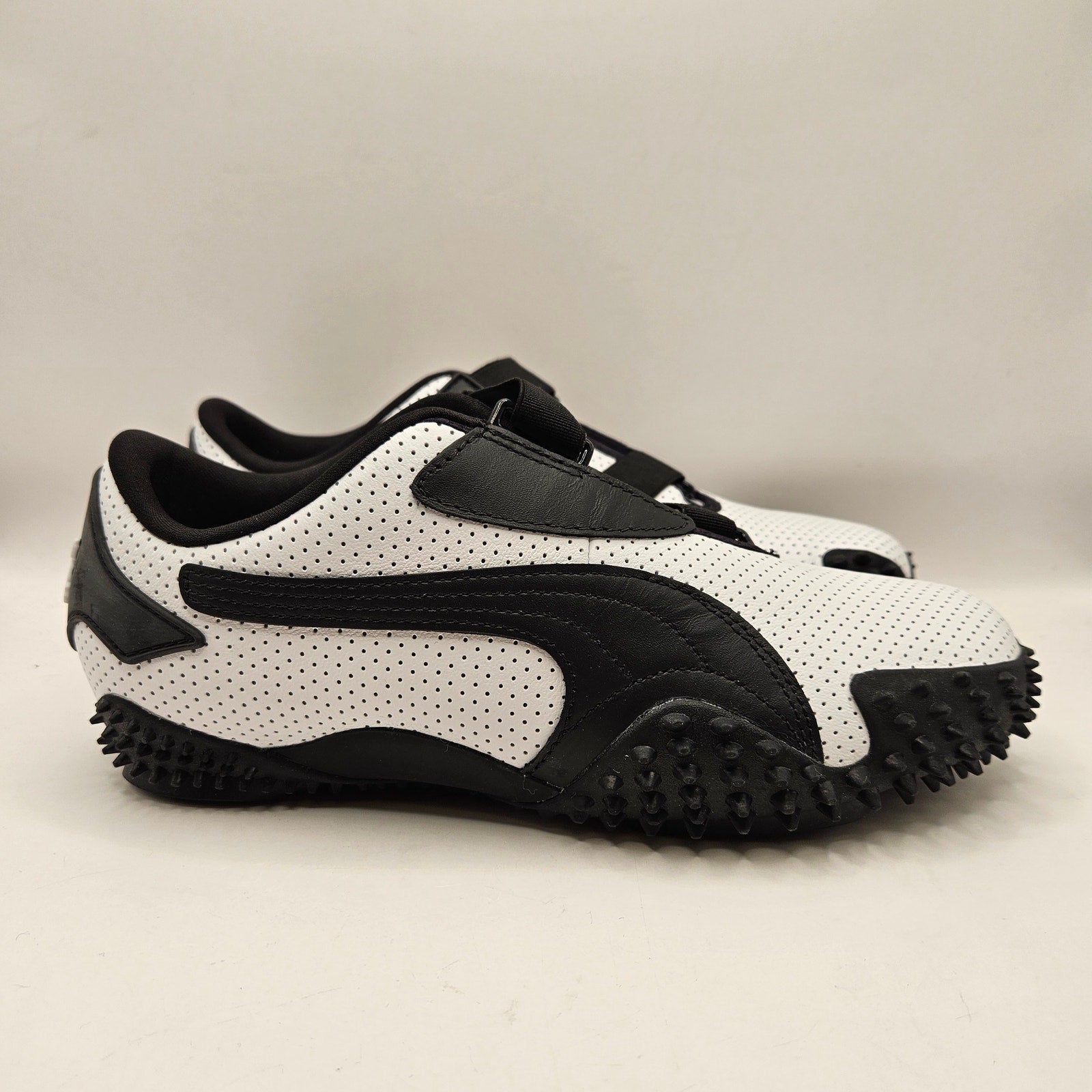 PUMA MOSTRO MEN'S 7 PERFORATED LEATHER PACK SNEAKERS WHITE BLACK 397331-01