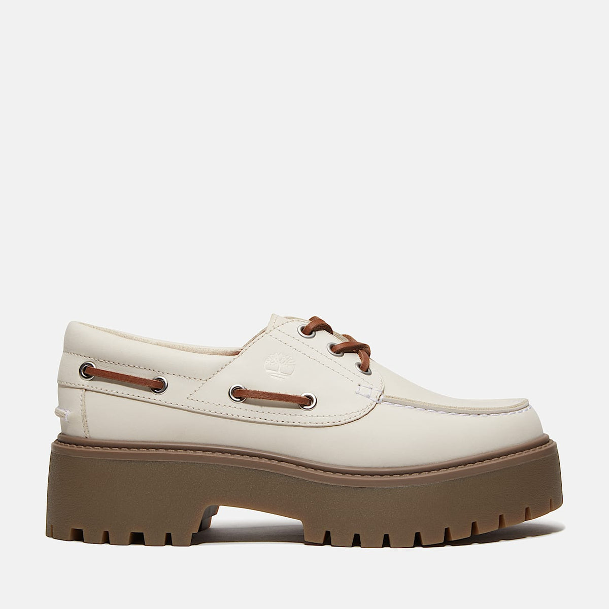 TIMBERLAND WOMEN'S 8.5 STONE STREET BOAT SHOE NATURAL NUBUCK TB0A2GVFEX4