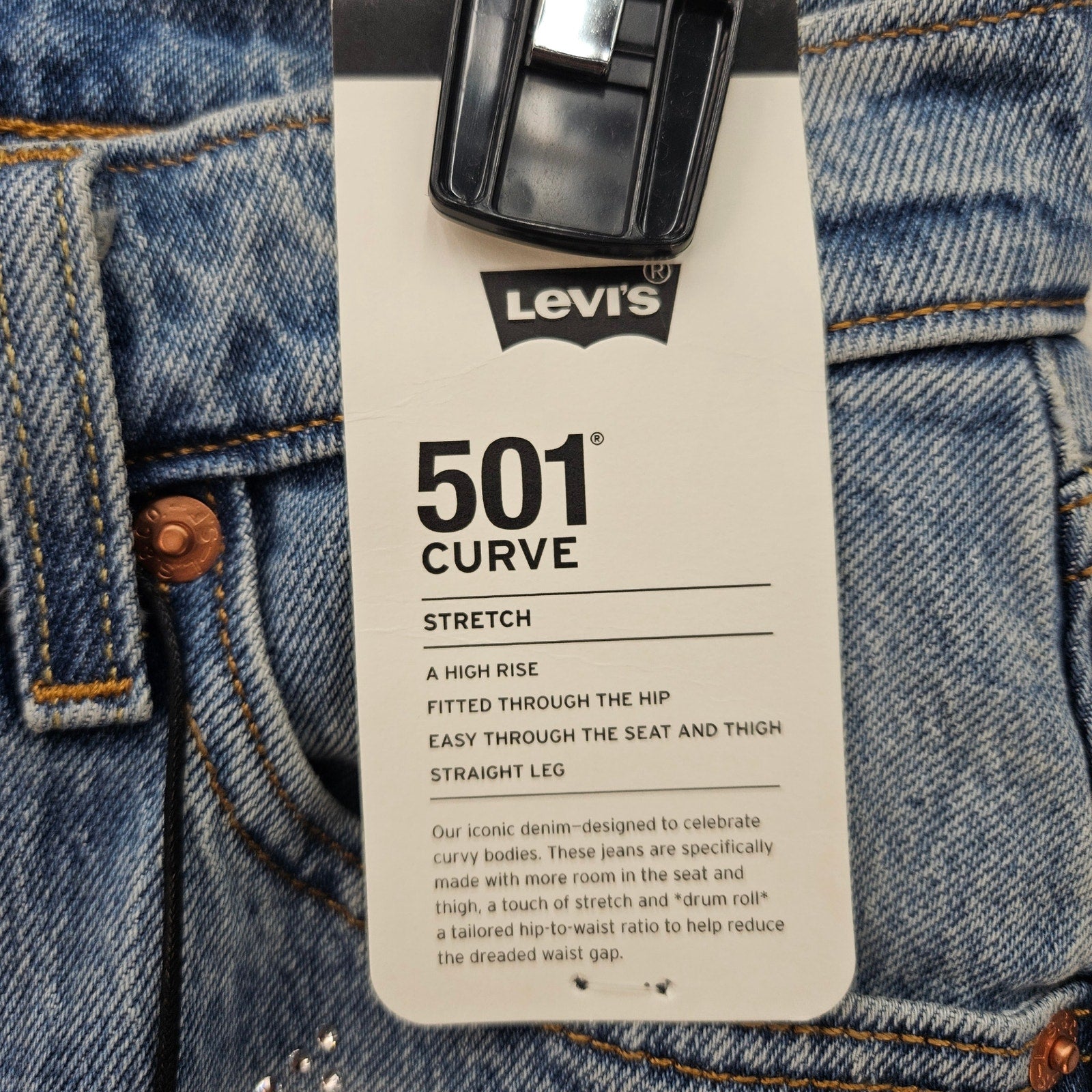 LEVI'S 501 X BEYONCE CURVE JEANS 26X30 WESTERN CRYSTAL NWT $150