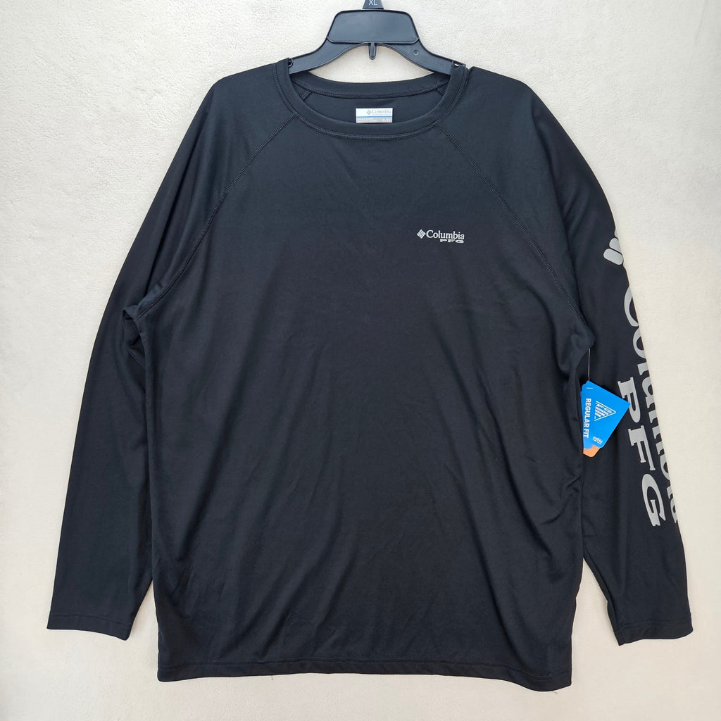 COLUMBIA X PFG MEN'S XL BLACK DEEP WAVES LONG SLEEVE SHIRT NWT