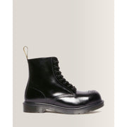DR MARTEN WOMEN'S 6 ANALINE 41001001 1460 PASCAL ST BROGUE STEEL TOE BLACK BOOT