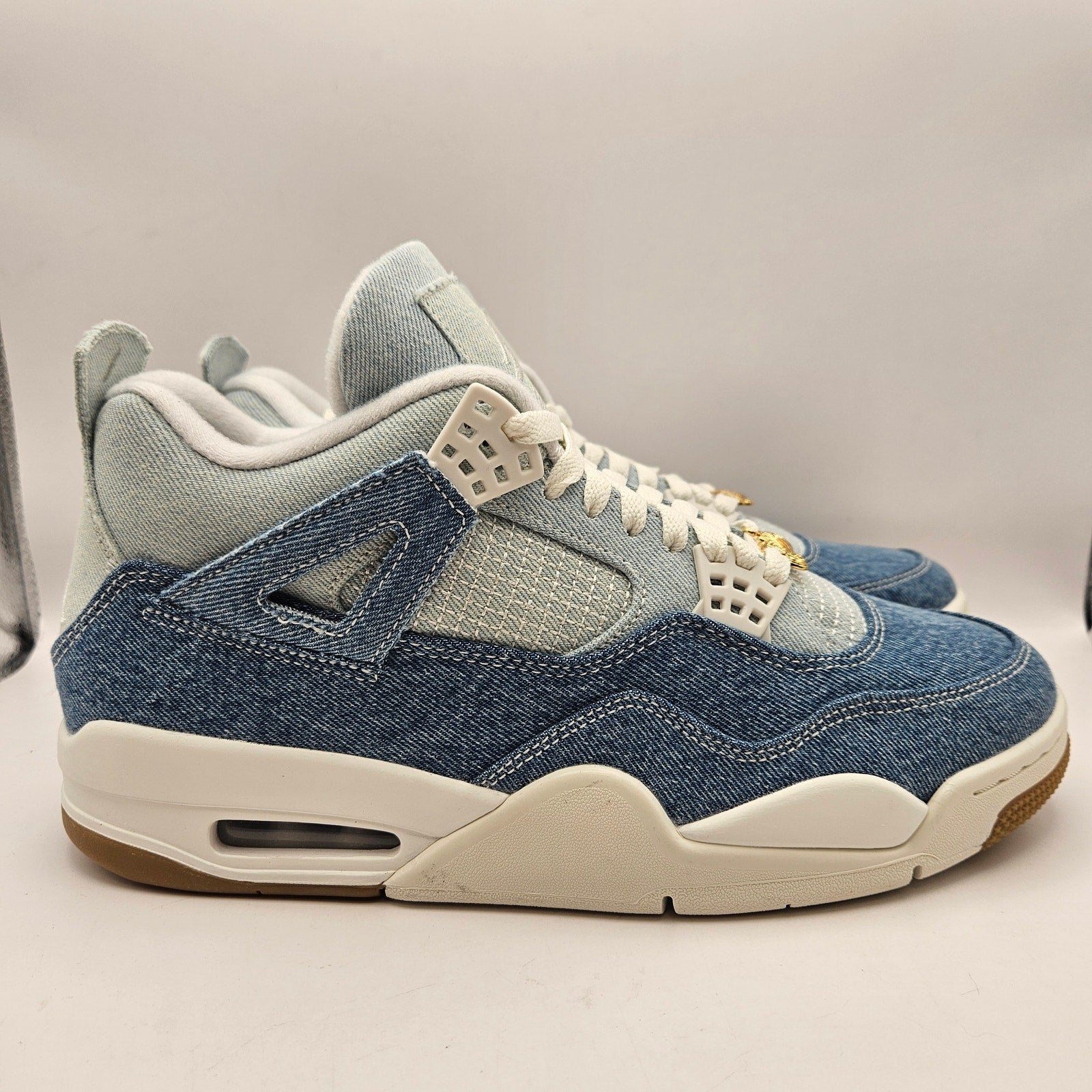 NIKE AIR JORDAN 4 WOMEN'S 11.5 RETRO TEX DENIM SAIL GUM IB6716-100 NWOB