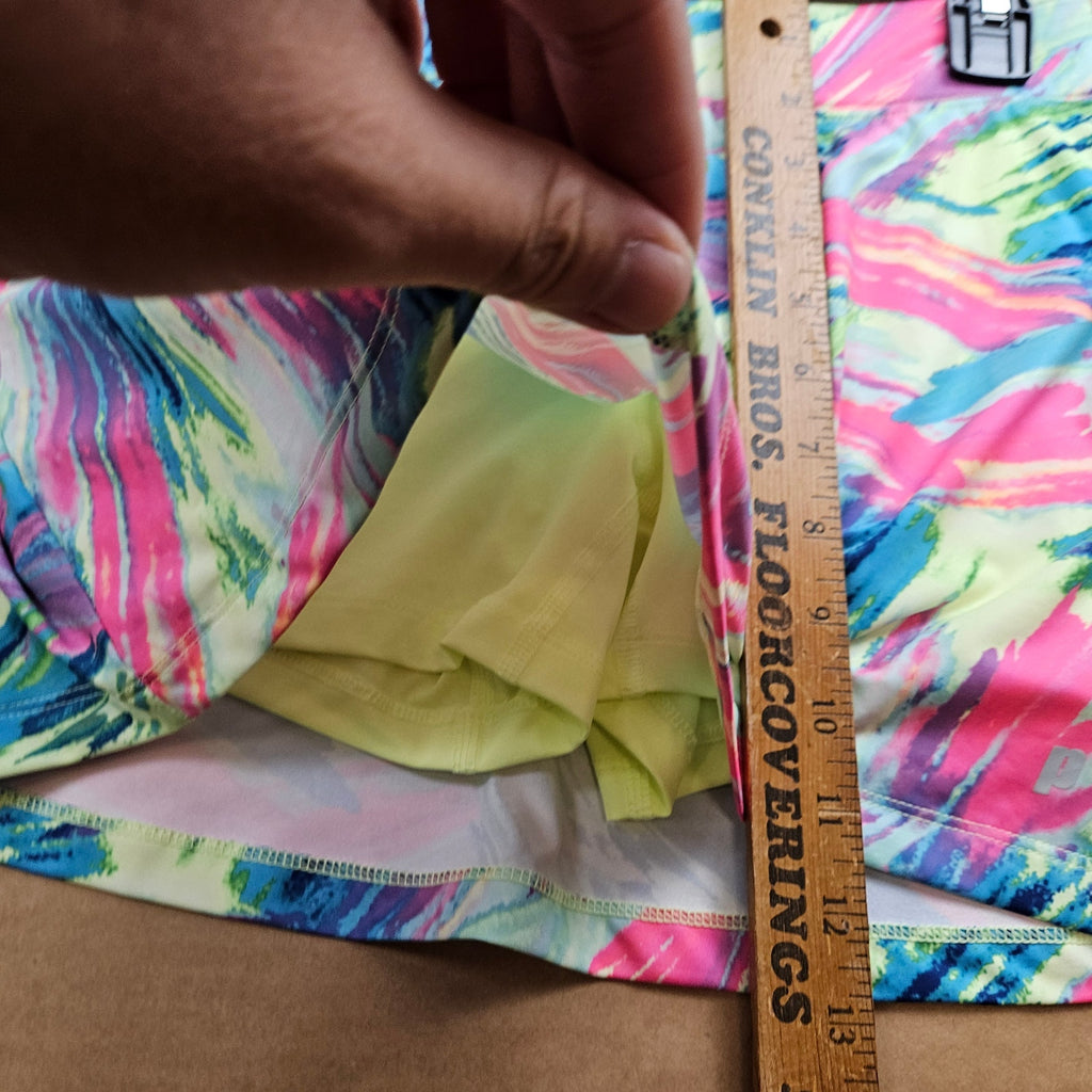 PRINCE GIRLS TENNIS OUTFIT LOT TANK TOP(M) & SKORT(L) MULTICOLOR BRUSHSTROKE NWT