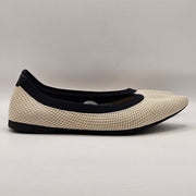 ALLBIRDS WOMEN'S 9 BREEZER POINT BALLET FLAT WARM WHITE BLACK SOLE A12672
