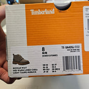 TIMBERLAND WOMEN'S 8 ROWAN WAY MID WARM LINED CHUKKA BOOT LT TAUPE NUBUCK NIB