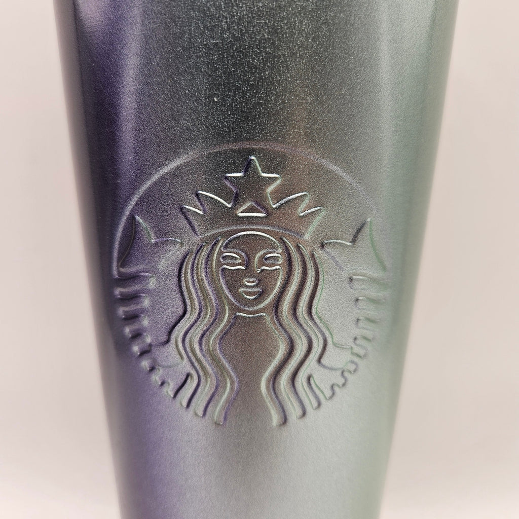 STARBUCKS 24oz TUMBLER HOLIDAY CUP STRAW PURPLE GREEN GRADIENT NWT