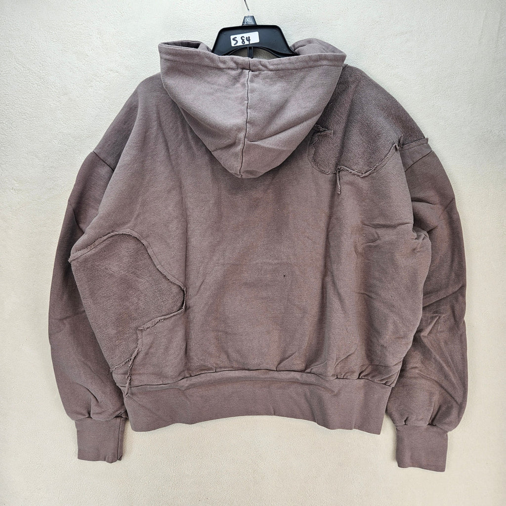 MNML MEN'S SMALL PURPLE WASHED PANELED PULLOVER HOODIE NWT