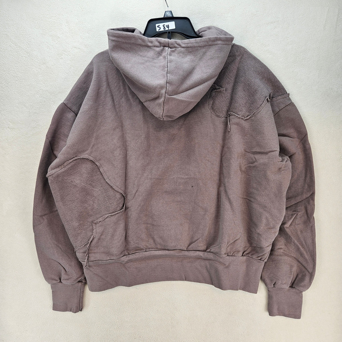 MNML MEN'S SMALL PURPLE WASHED PANELED PULLOVER HOODIE NWT