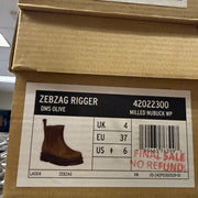 DR MARTENS WOMEN'S 6 ZEBZAG RIGGER DARK OLIVE MILLED NUBUCK WATERPROOF 42022300