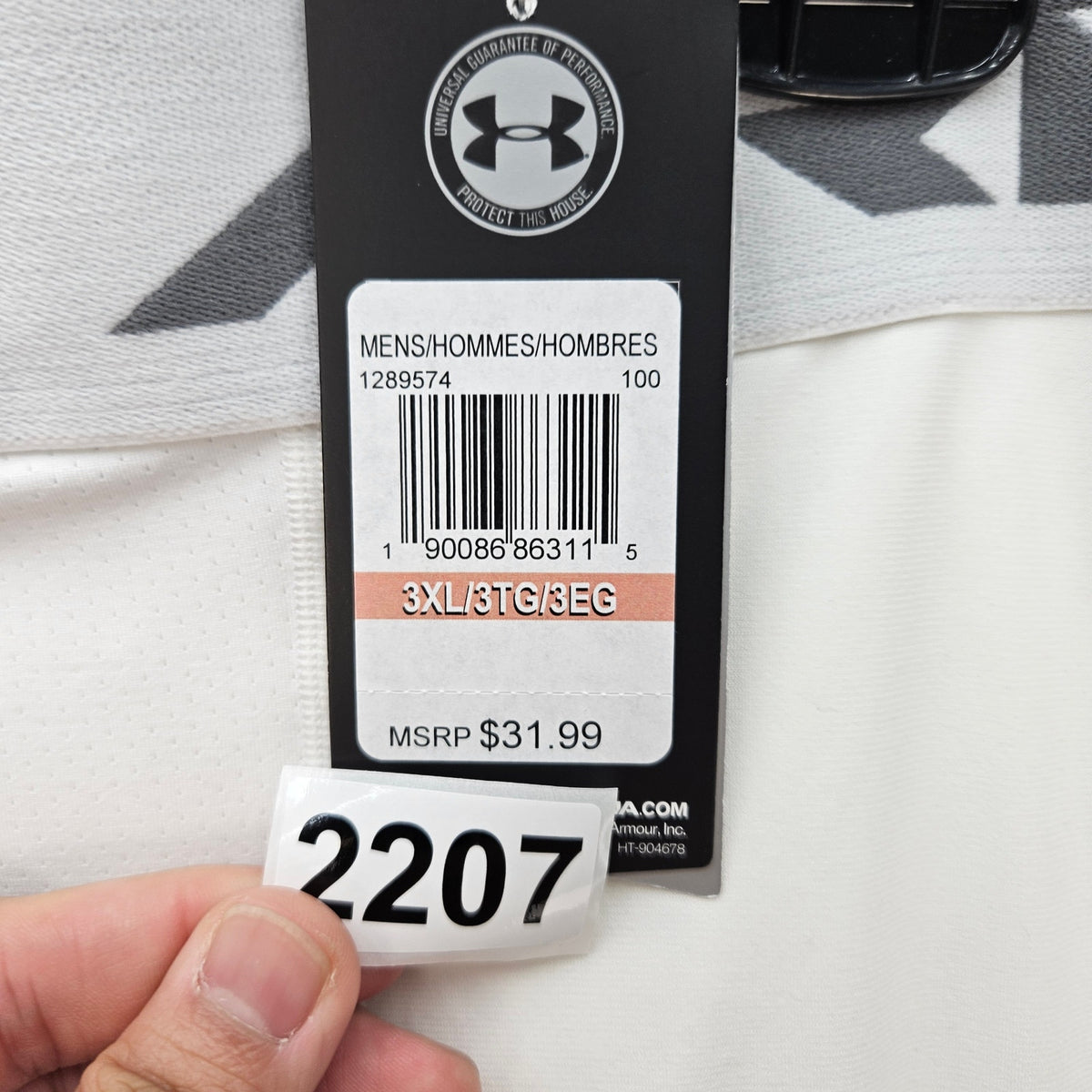 UNDER ARMOUR MEN'S 3XL WHITE HEATGEAR 2.0 3/4 COMPRESSION LEGGINGS 1289574 NWT