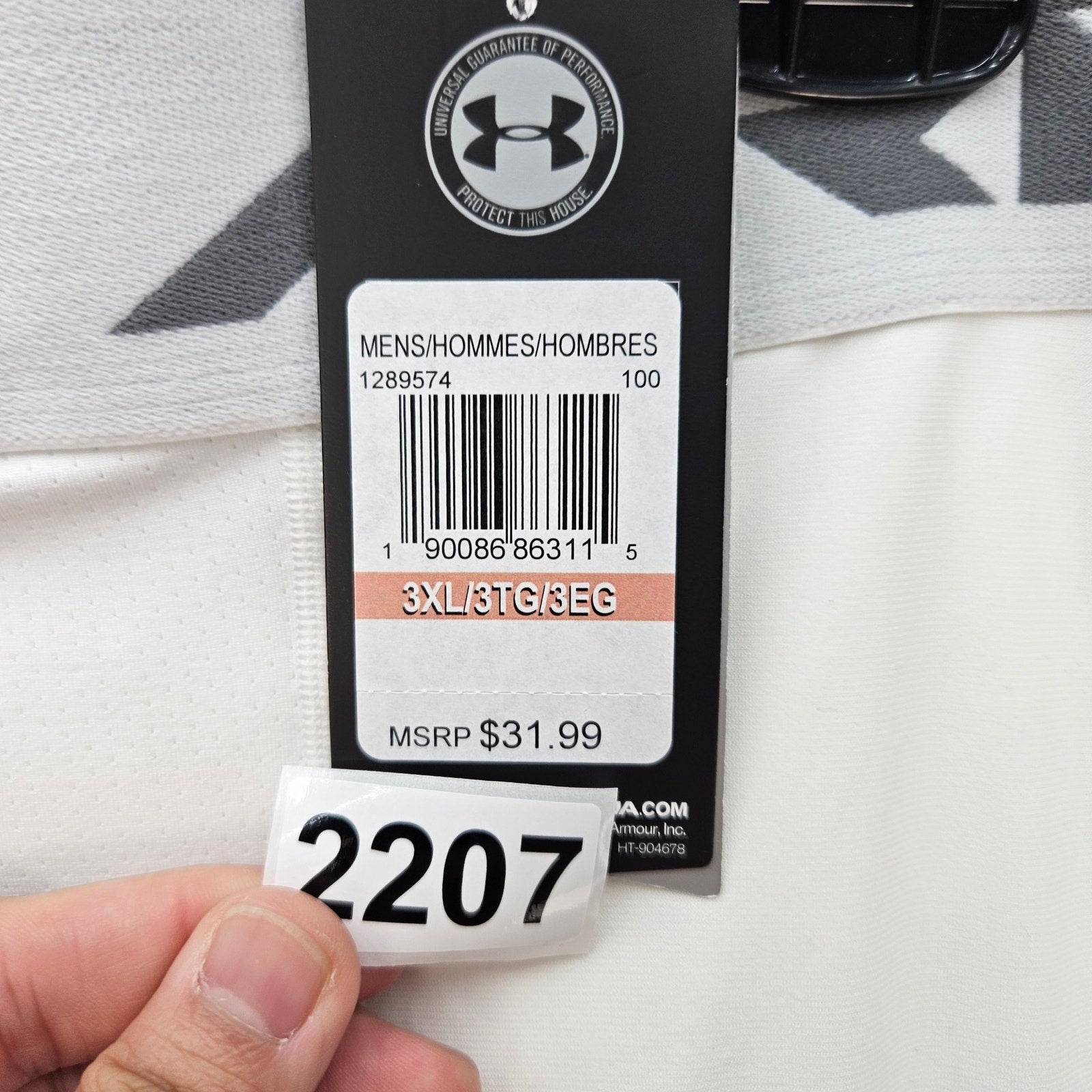 UNDER ARMOUR MEN'S 3XL WHITE HEATGEAR 2.0 3/4 COMPRESSION LEGGINGS 1289574 NWT